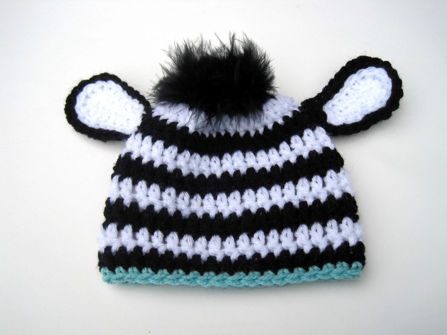 Baby Zebra Hat, Crochet Baby Hat, Boy Zebra Hat, Newborn Zebra Hat, Infant Animal Hat, Baby Beanie, Photo Prop, Black Blue