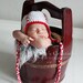 Baby Hat, Baseball Hat, Crochet Baby Hat, Boy Hat, Girl Hat, Photo Prop, Red, White, Sports