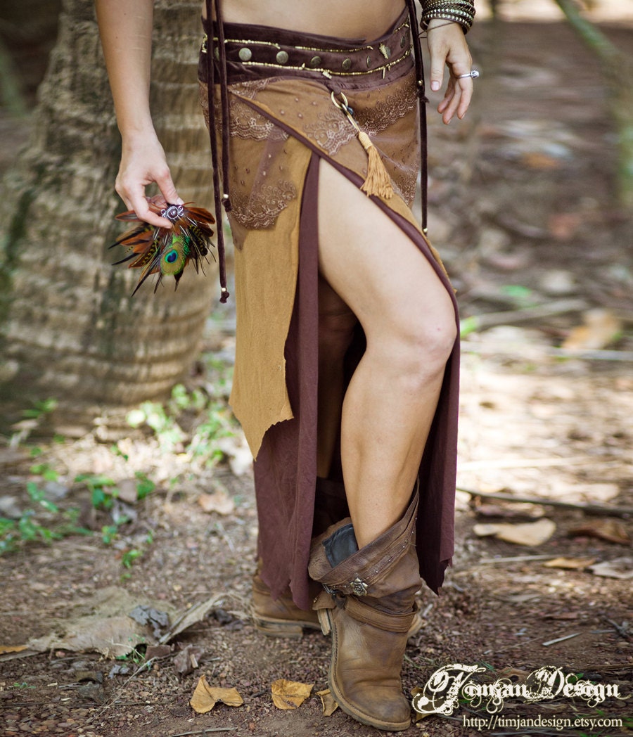 Long Pixie skirt - golden brown M/L only