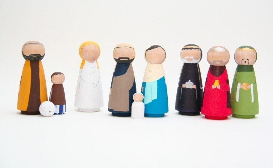 Nativity Set Hand Painted - Wooden Dolls Made to Order