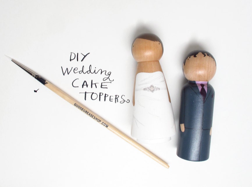 Do-It-Yourself Wedding Cake Topper Kit in a Bag // Fair Trade Wooden Cake Toppers Wedding Decor Bride Groom