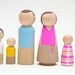 Custom Family of 6 - One of a Kind Hand-Painted Wooden Peg Dolls - Unique Family Portrait