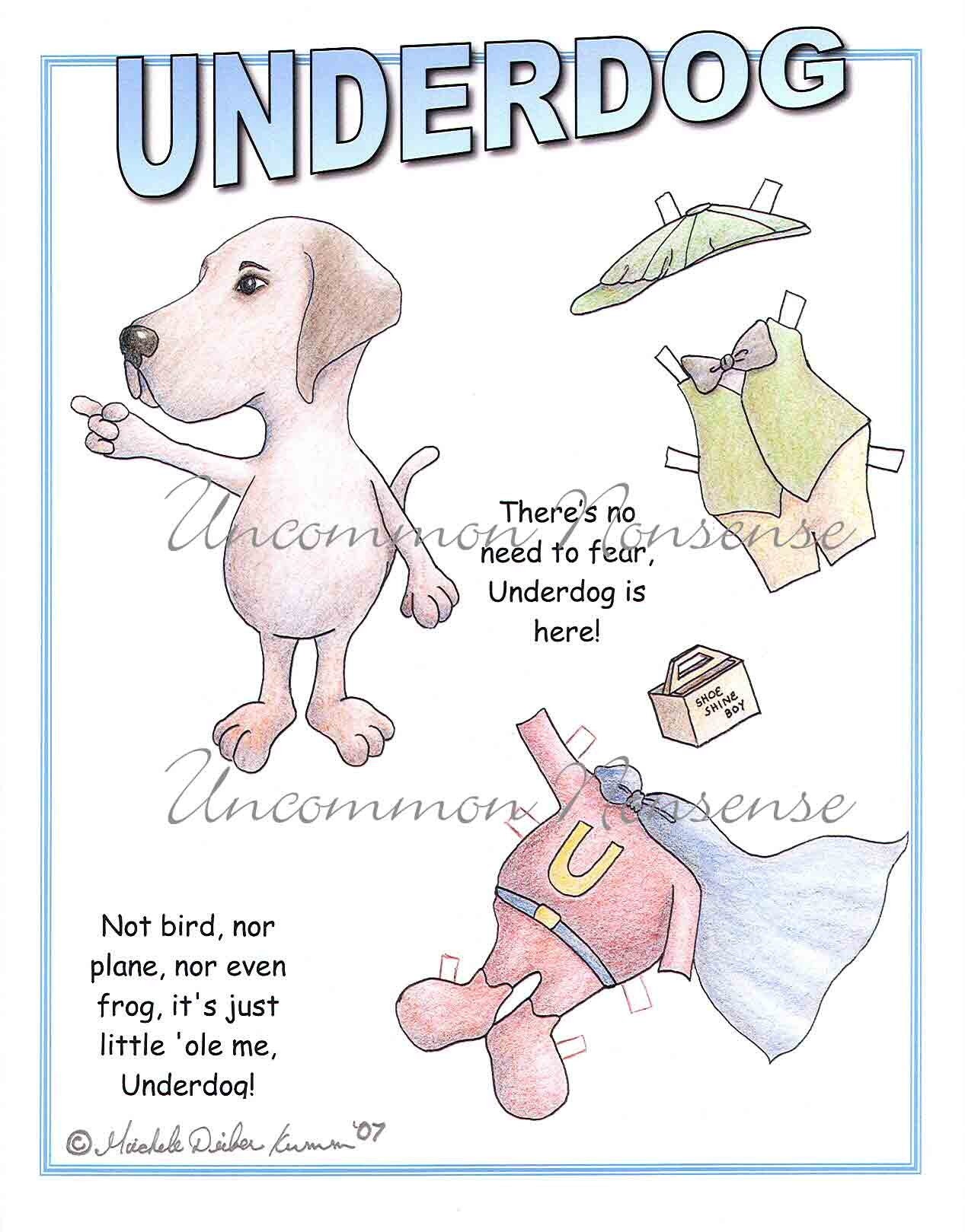 An Underdog Paper Doll