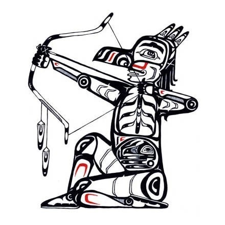 Northwest-Inspired Sagittarius Zodiac Card or Blank Archer Card