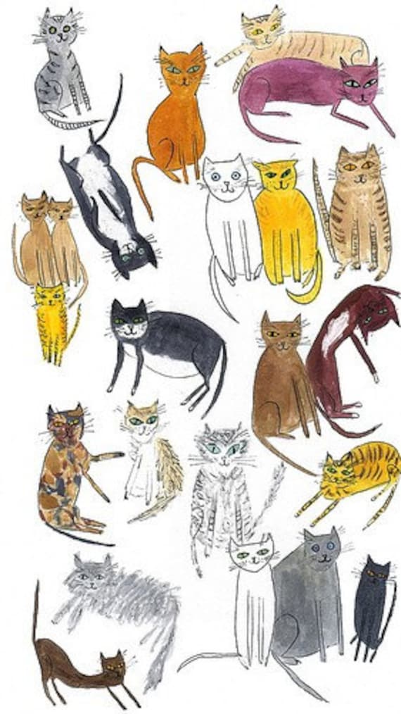 23 Cats. Limited edition print by Vivienne Strauss.