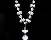 Huge Hollywood Style Solitare Rhinestone Pendant and Matching Necklace ready for any Red Carpet Event
