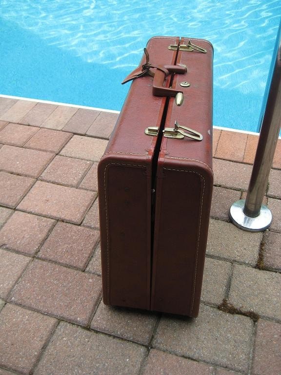 Vintage Hard Sides Leather Wardrobe Suitcase   SALE HALF OFF