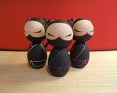 Kokeshi doll. Sasha the kokeshi ninjette (choose pink, lavender or violet)
