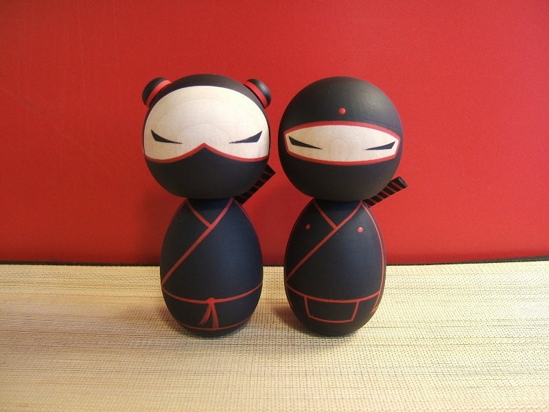 Wedding Ninjas Custom Kokeshi doll set