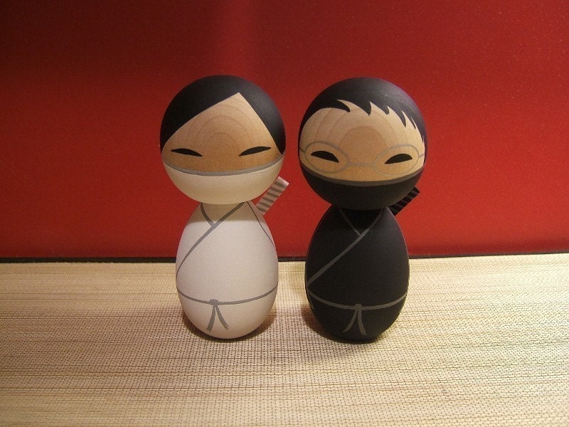 Customizable Wedding Ninjas Kokeshi doll set