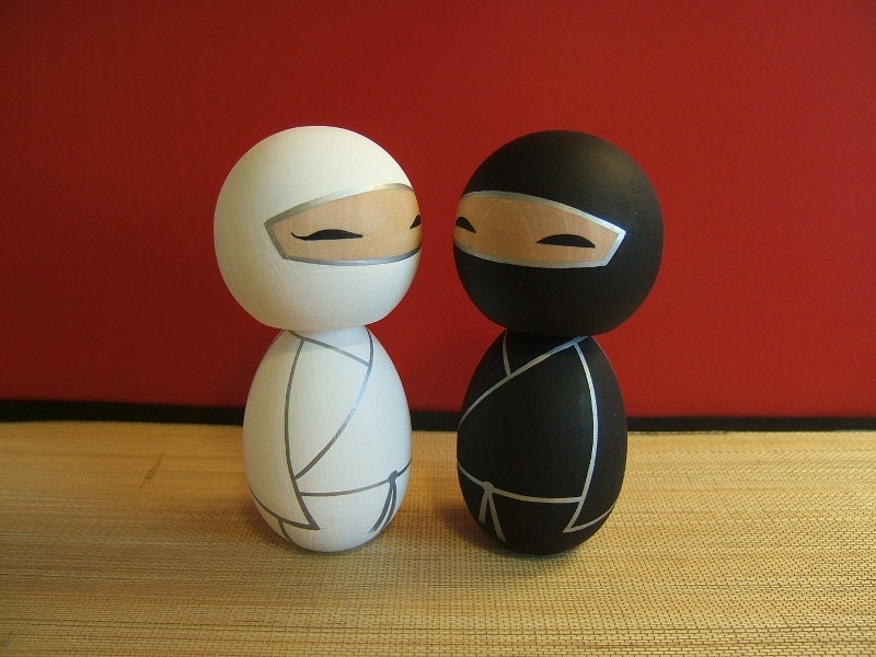 Wedding Ninjas Kokeshi doll set