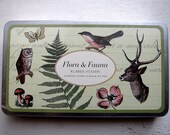 Cavallini Rubber Stamps Set - Flora & Fauna