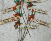 CHRISTMAS BANNERs Paper Collage Sheet PDF - collage flag santa tree candle candy cane art vintage sayings scrapbooking primitive