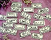 Spring Easter Tickets Uprint Digital Sheet - tags label chick bunny egg scrapbooking collage