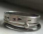 Stacking Rings - Rustic Silver Personalized Promises