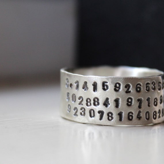 Unique Sterling Pi Ring for Geeks and Math Lovers - Graduation gift