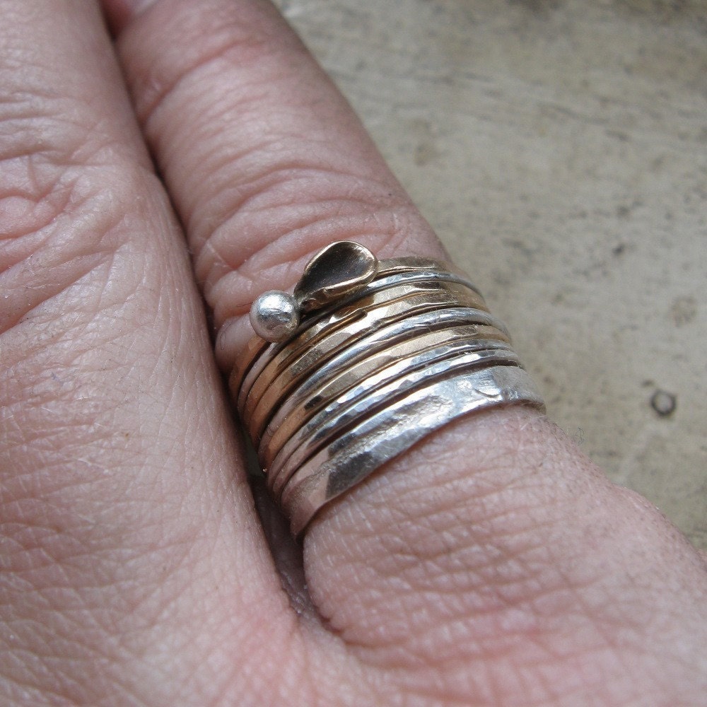 Stacking Rings - Gold and Silver