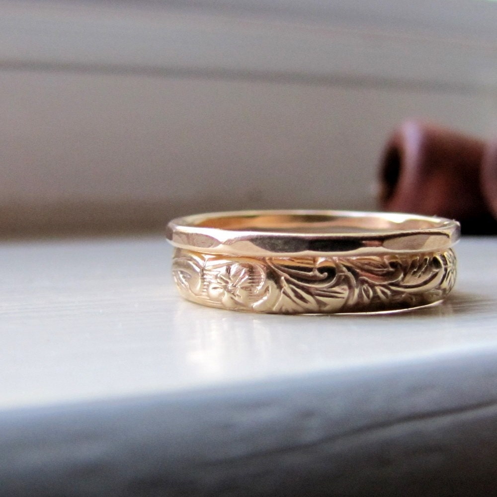 14k Gold Stacking Wedding Rings