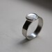 Mother of Pearl Ring Hammered Sterling