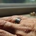 Silver Latitude Longitude Band Mens Ring