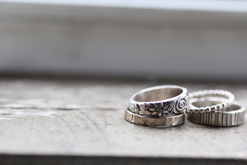 Rustic Princess Stacking Rings