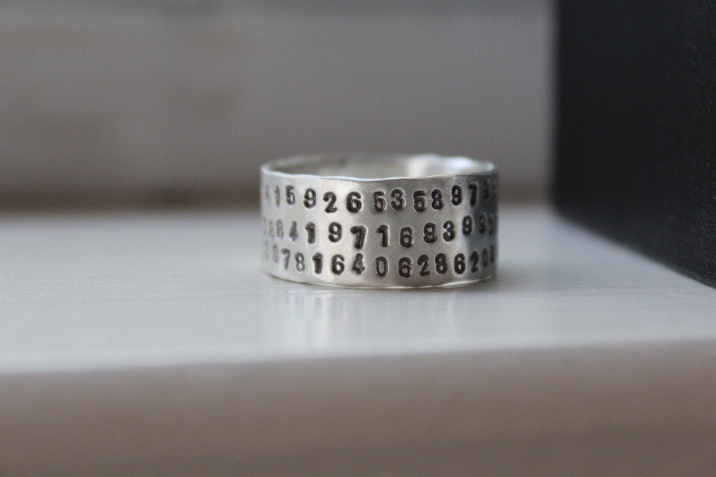Unique Sterling Pi Ring for Geeks and Math Lovers - Graduation gift
