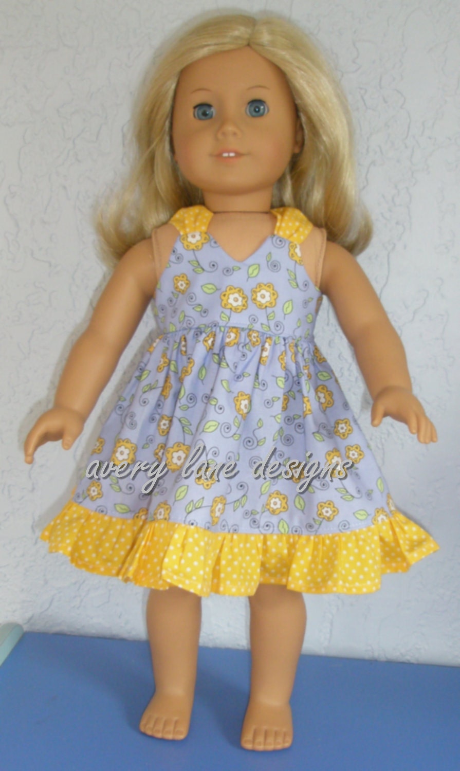 Gracie's Summer Dress pattern  Modern Boutique style  Avery Lane doll Pattern  3 variations for 18 inch dolls PDF Patern  instant download