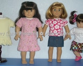 Bundle Boutique doll clothes Pattern Audrey Tee and Dress pattern includes Both 15 and 18 inch dolls PDF email delivery
