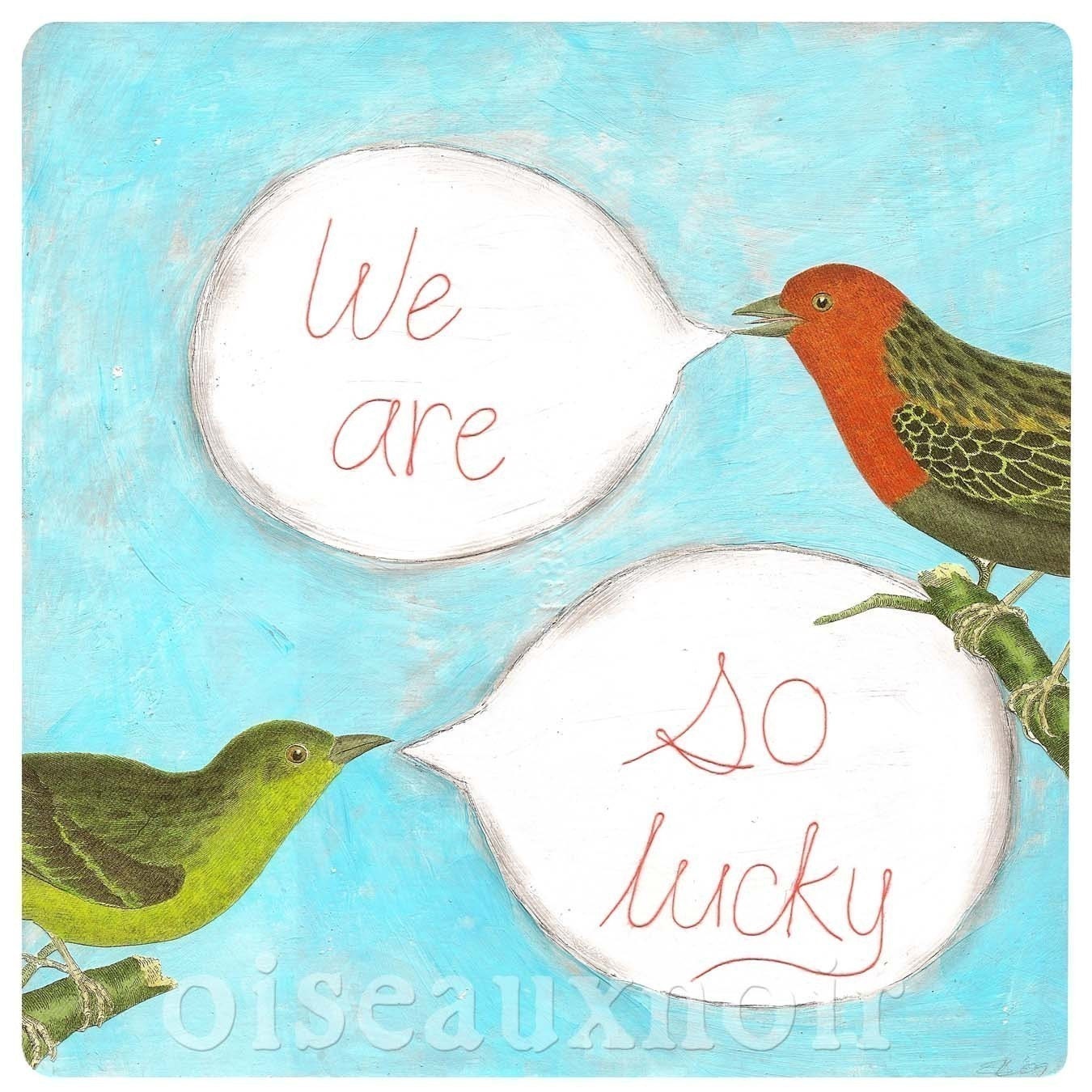 We Are So Lucky - Mixed Media Collage PRINT