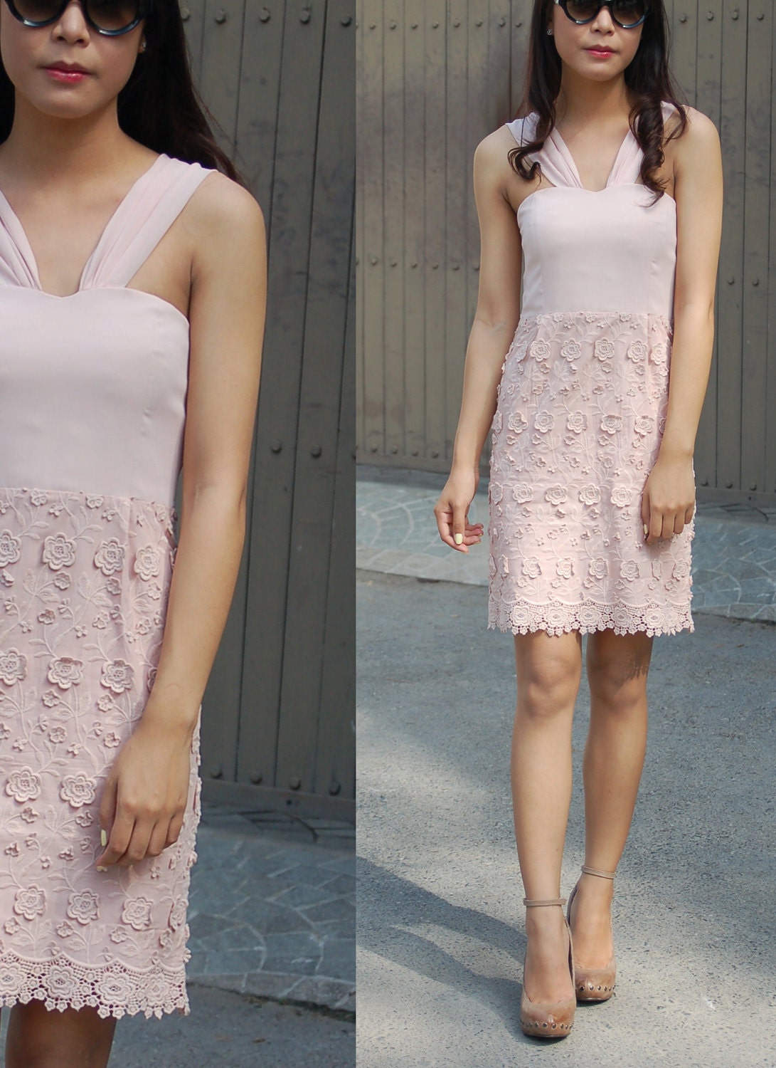 Custom made for size XS/S/M/L Dress Lovely floral lace summer cocktail bridesmaids wedding romantic
