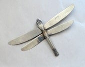 Metal Folkart DragonFly Upcycled Flatware Art Wall Sculpture or Ornament