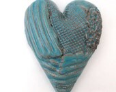 Turquoise Ocean Heart Ceramic TexturesValentine