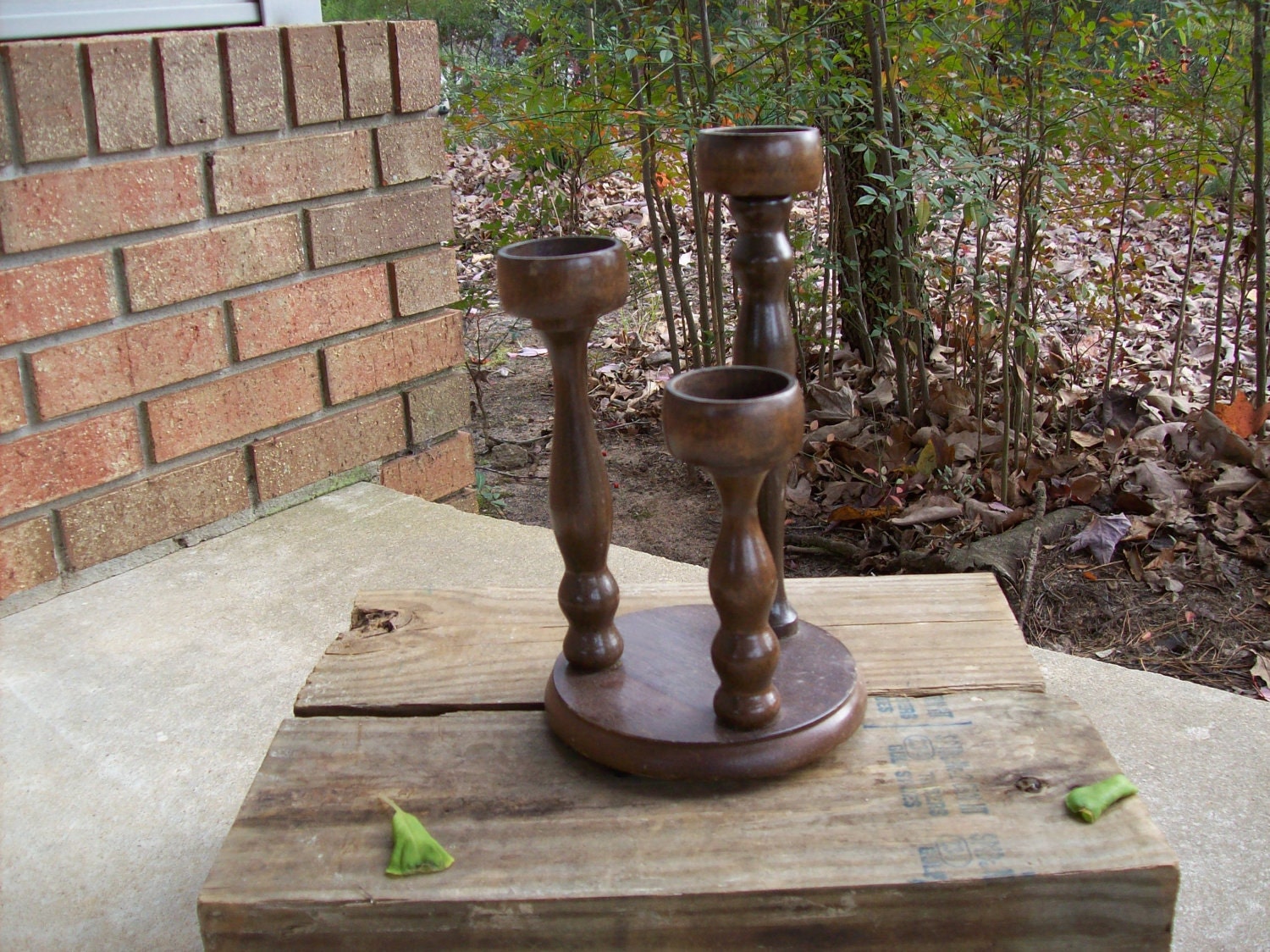 Vintage Candle Holder Rustic Unity Candle Candleabra Rustic Wedding Decor French Country Farmhouse Primitive Cabin Decor Table Centerpiece