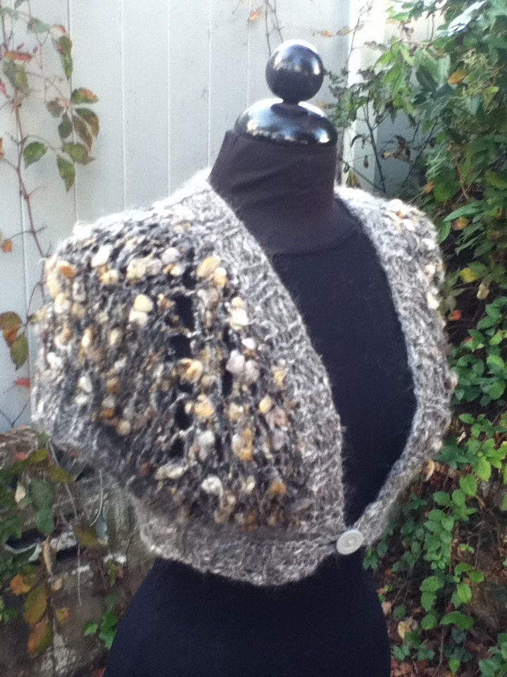 Bolero Vest Caramel - PDF Knitting Pattern for handspun yarn - US 17 (12.75 mm)