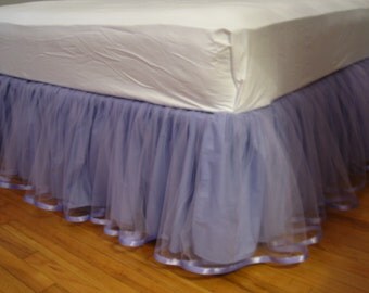 Crib Size Tulle Bedskirt - LAVENDER or PURPLE