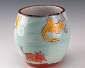 Yarn Bowl With Frowning Kitties