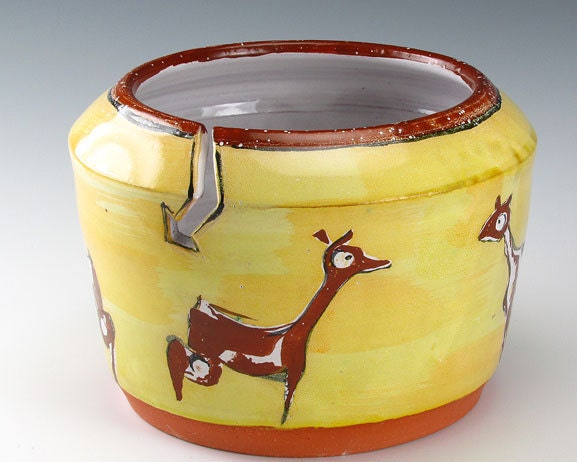 Large Yellow Llama Yarn Bowl