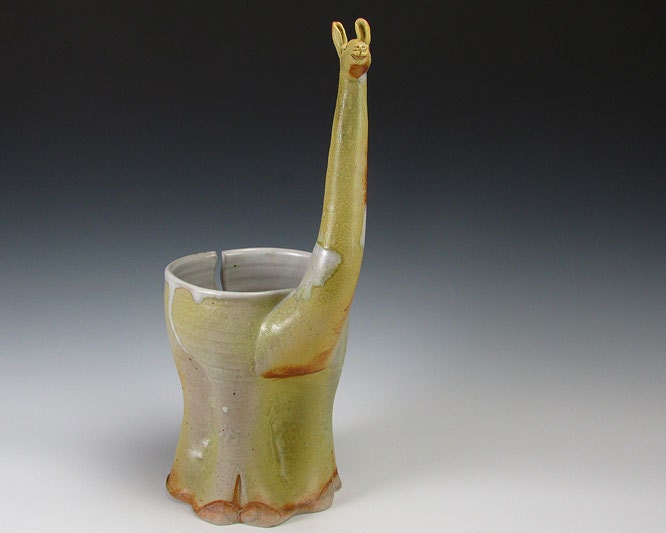 Yellow With White Spot Llama Yarn Bowl
