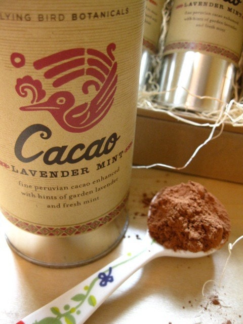 cacao lavender mint... hot drinking chocolate made with 100% organic, natural fair trade ingredients