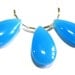 Blue Chalcedony Smooth Pear Briolette 3Pc Set 26x15mm approx