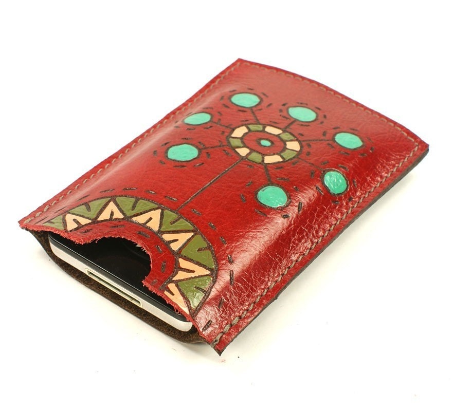 Ball lily - Red Sleeve Leather Case for iPhone Sleeve , iPhone 5 Case , iPod touch / iPhone case , iPhone 4