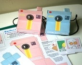 Perfect Paper Polaroid Cameras - includes 2 colours (baby blue and powder pink) - Printable PDF paper craft project