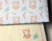 Stationery Kit - envelopes, letter paper (Printable PDF, DIY) (owls, diamonds, acorns, mushrooms)