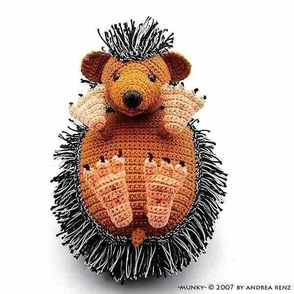 hedgehog Munky PDF crochet pattern 