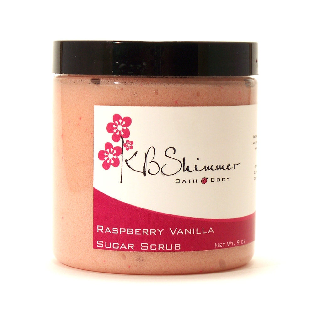 Raspberry Vanilla Sugar Scrub 9 oz Jar - Vegan Emulsifying Scrub