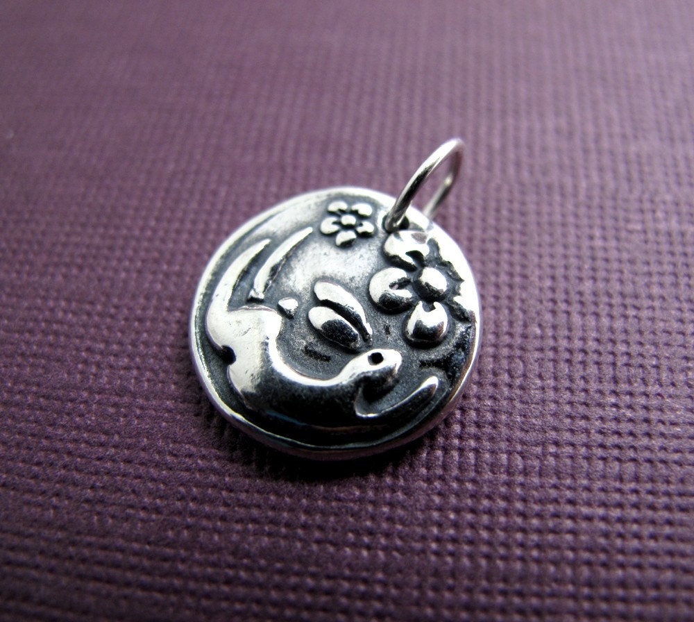 rabbit run sterling silver charm