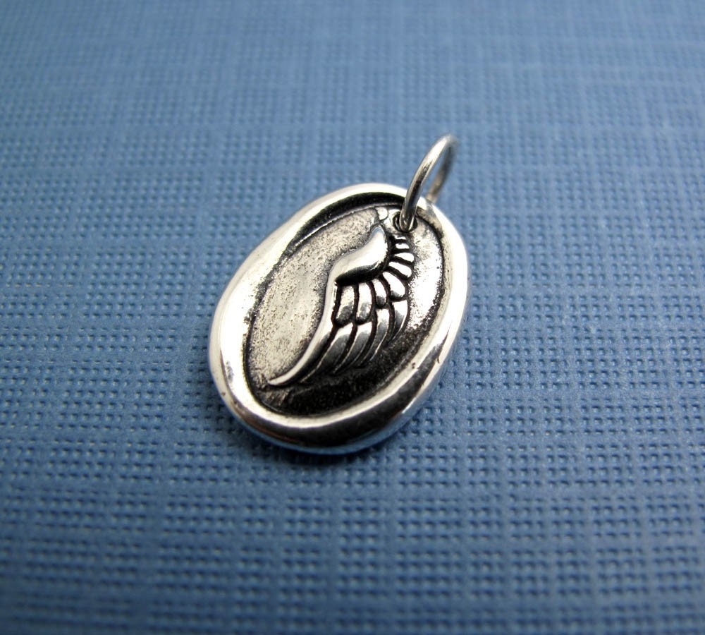 sweet blessing angel wing sterling silver charm
