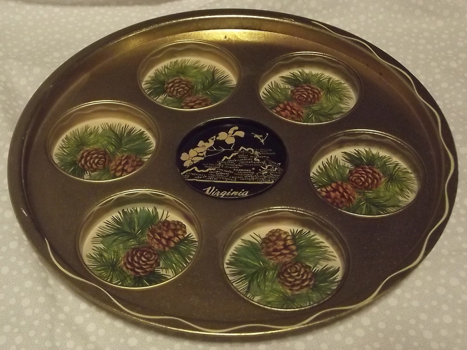 Vintage Virginia Souvenir Metal Tray