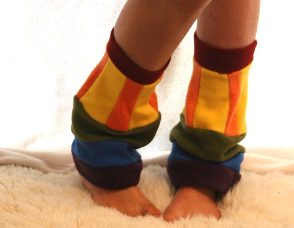 Rainbow Fleece Leg Warmers
