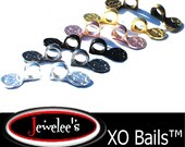 12 TRY ME Colored Jewelry Bails Glue on XO Bails Necklace Bails